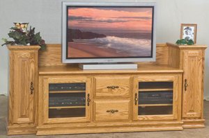 Feature-Full Heritage Plasma TV Stand with Towers