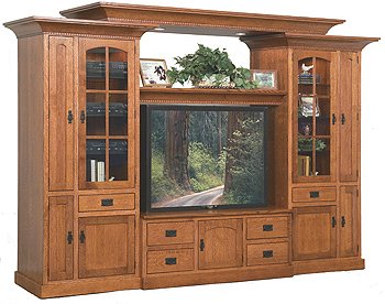 Royal Mission Wall Entertainment Center Mission Style Amish Furniture