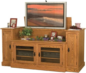 Mission Plasma TV Stand with Lift Beautiful Wood Furniture