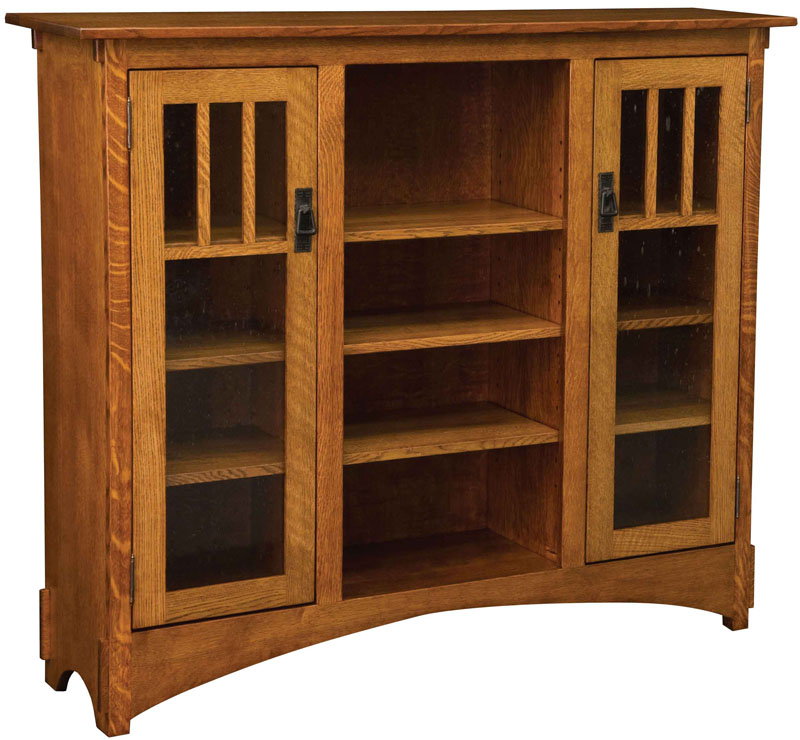 Mission Display Bookcase with Seedy Glass