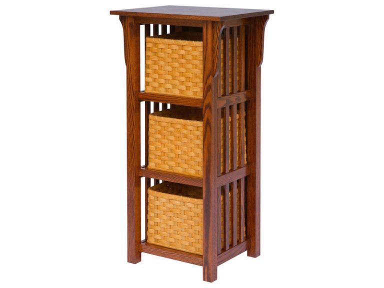 Amish Basket Upright Mission Style Shelf
