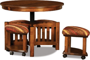 5-Piece Round Table Bench Set