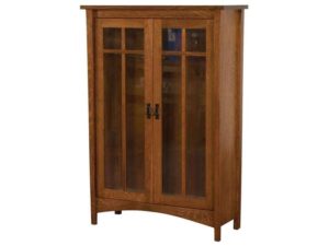 Arts and Crafts Wood Bookcase with Doors