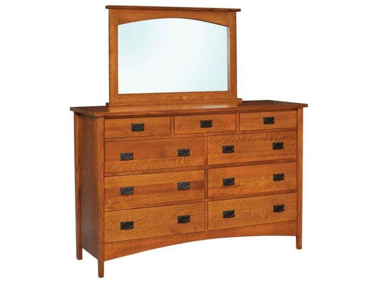 Amish Arts and Crafts High Nine Drawer Dresser