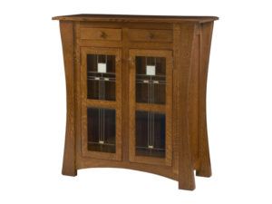 Arts and Crafts Two Door Cabinet with Glass Panels