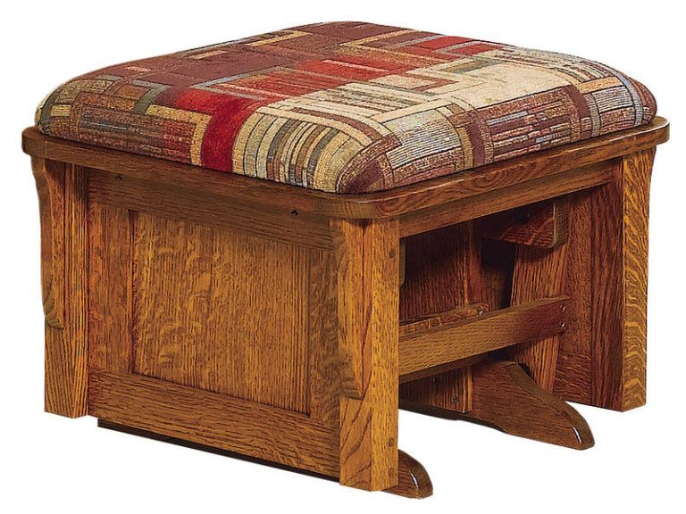 Amish Bow Arm Panel Ottoman