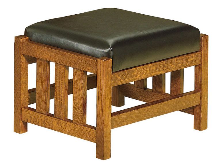 Amish Bow Arm Slat Morris Footstool