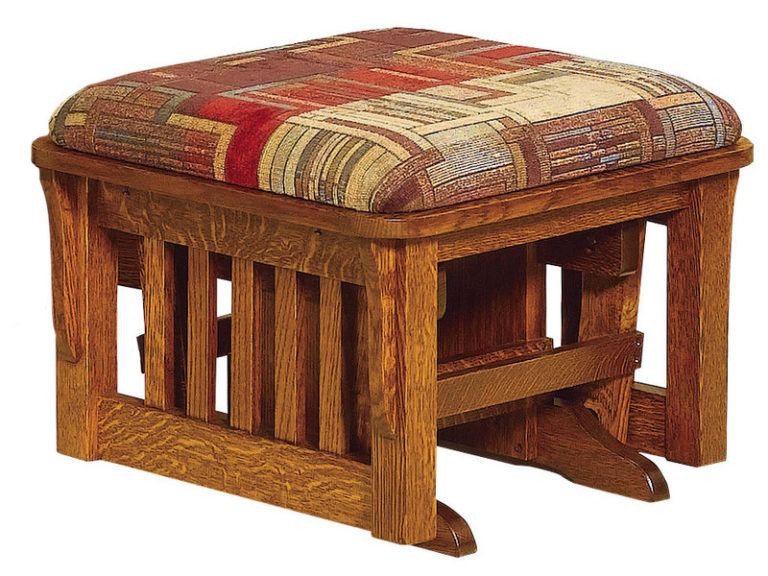 Amish Bow Arm Slat Ottoman