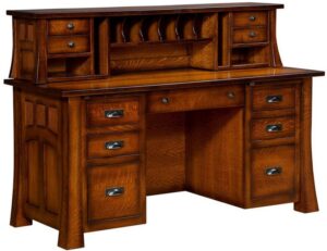 Bridgefort Hardwood Mission File Desk and Topper