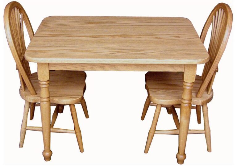 Hardwood Child's Table Set with Two Sheaf Chairs (Oak)