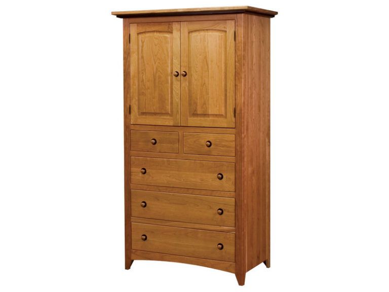 Amish Classic Shaker Five Drawer Armoire