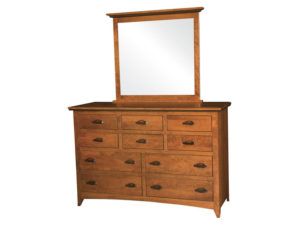 Classic Shaker Ten Drawer Dresser with Mirror