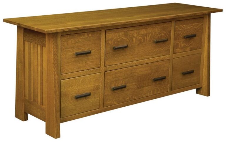 Amish Freemont Mission Six Drawer Credenza