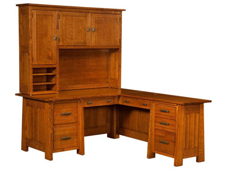 Freemont Mission Hardwood Corner Desk and Topper