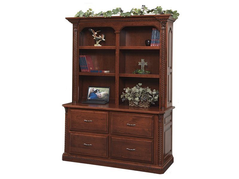 Lexington Double Lateral File Cabinet With Bookshelf Amish Lexington Double Lateral File Cabinet With Bookshelf Amish