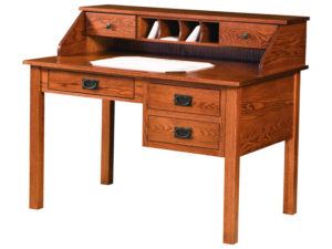 Mission Style Desk with Paymaster Hutch