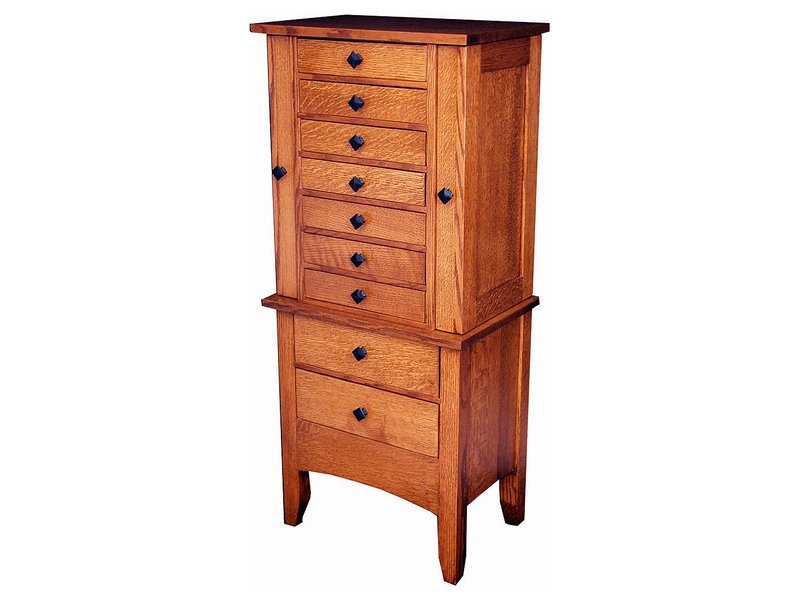 Mission Style Jewelry Armoire - Weaver Furniture Sales