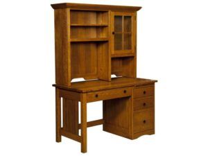 Mission Style Slat Desk with Hutch