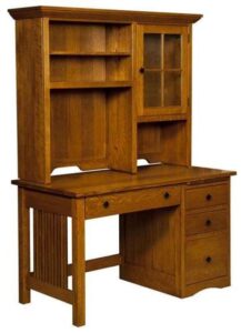 Mission Style Slat Desk with Hutch