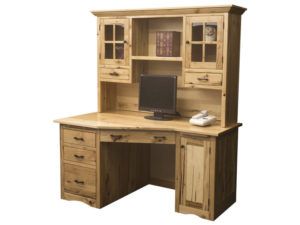 Mission Style Wedge Desk with Hutch