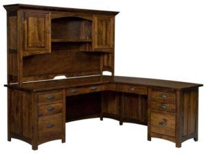 Oakwood Style L Desk with Hutch
