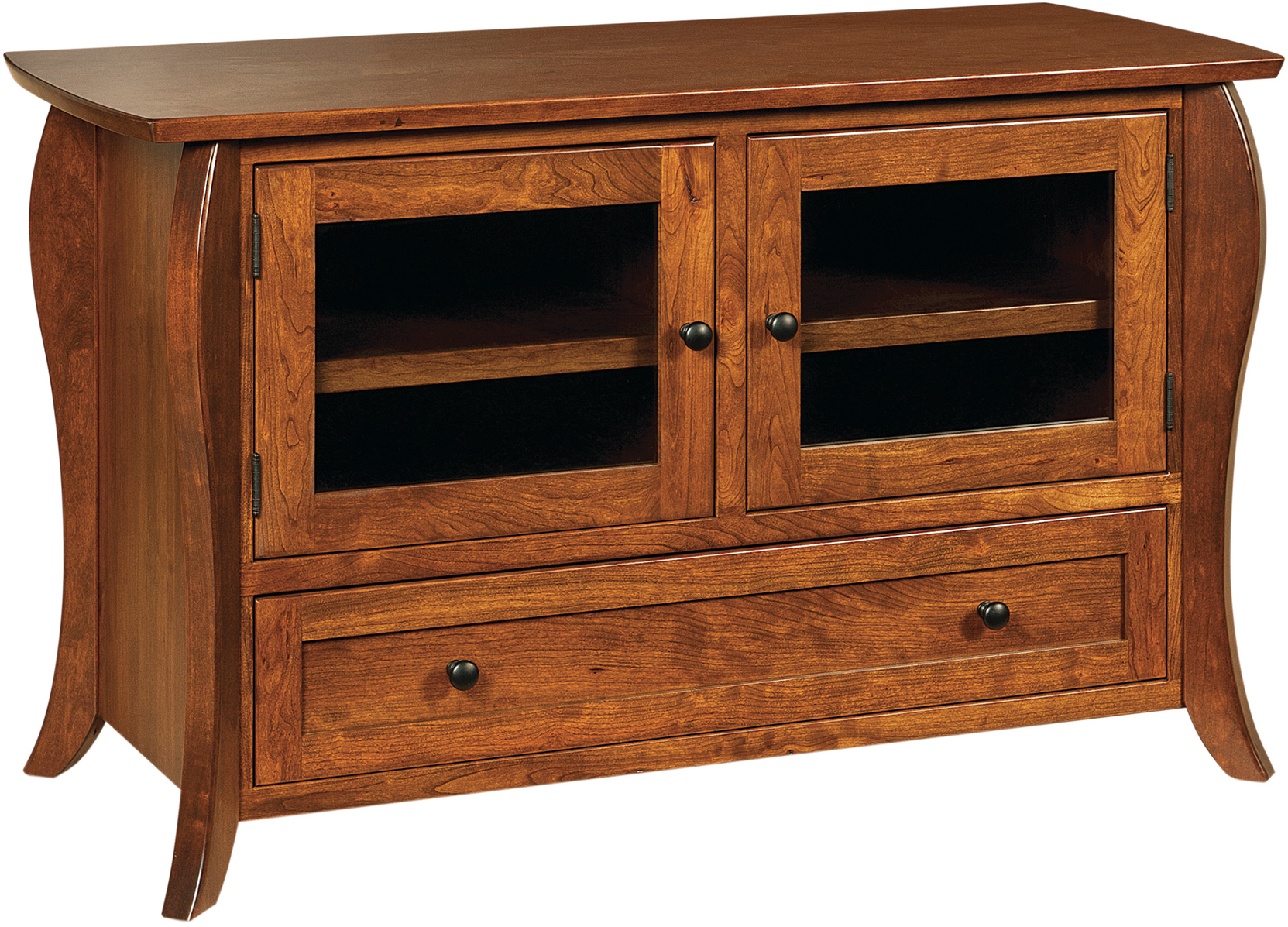 Modesto TV  Cabinet with Drawers  Custom Amish Furniture 