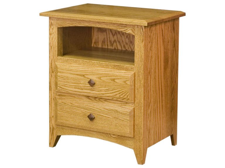 Amish Shaker Two Drawer Bedside Chest