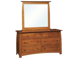 Superior Shaker Seven Drawer Dresser with Mirror
