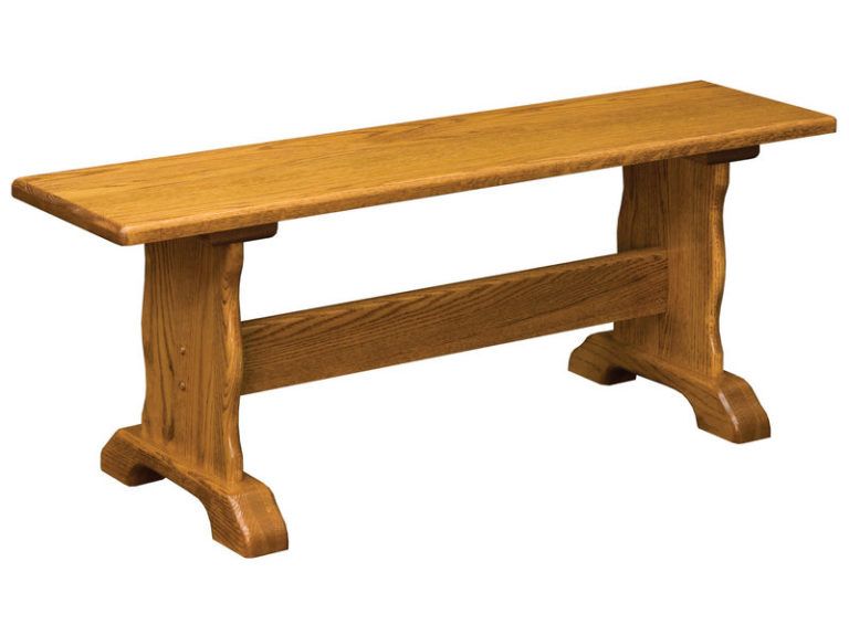 Traditional Wood Trestle Bench