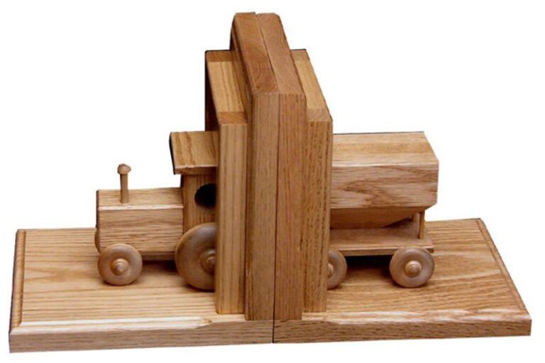 Solid Wooden Tractor - Wagon Bookends