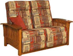 Barwick Style Slat Double Recliner Loveseat