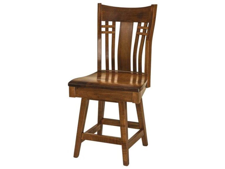 Amish Bennett Hardwood Swivel Bar Stool