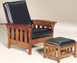 Bow Arm Slat Morris Chair-Ottoman