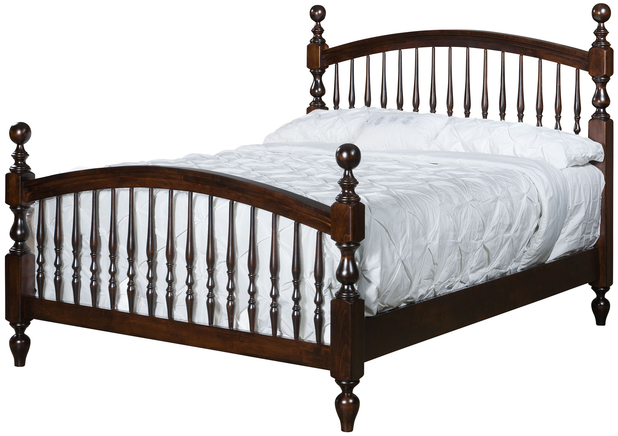 wood spindle bed