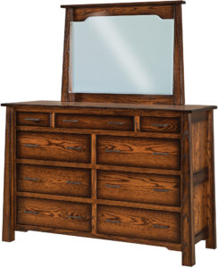 Cambridge 9 Drawer Dresser and Mirror