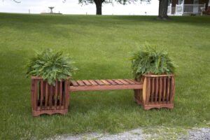 Cedar Double Planter Bench