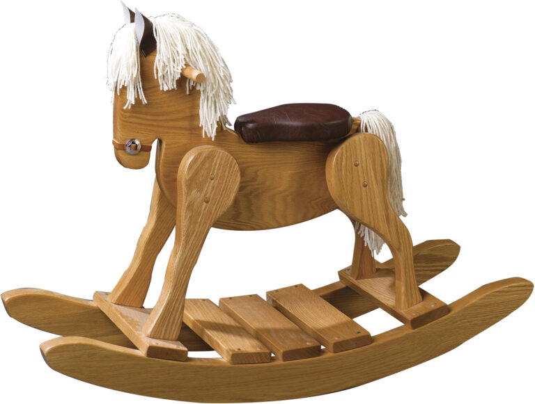 Amish Classic Style Padded Seat Rocking Horse