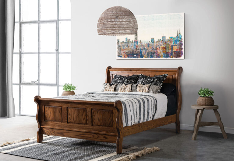 Custom Classic Raised Panel Sleigh Bed