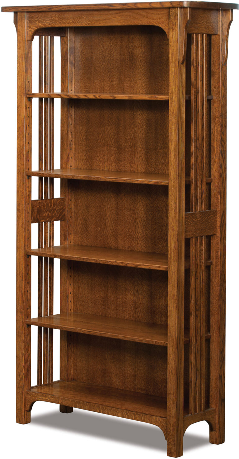 Custom Craftsman Mission Collection Bookcase with Four Adjustable Shelves