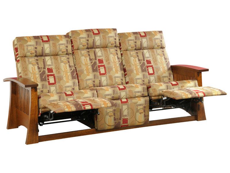 Craftsman Mission Style Wall Hugger Sofa Recliner - Weaver Furniture