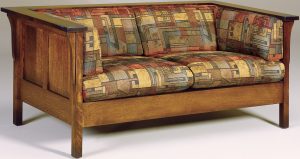 Cubic Hardwood Panel Loveseat