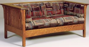 Cubic Slat Hardwood Loveseat