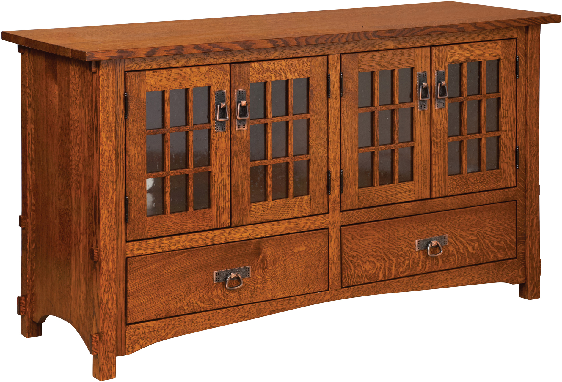 Harmony Mission Four Door TV Cabinet Amish TV Cabinet