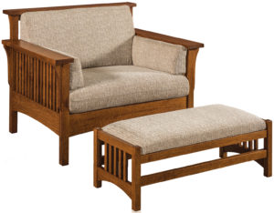 Highback Slat Chair-Footstool