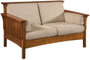 Highback Slat Hardwood Loveseat