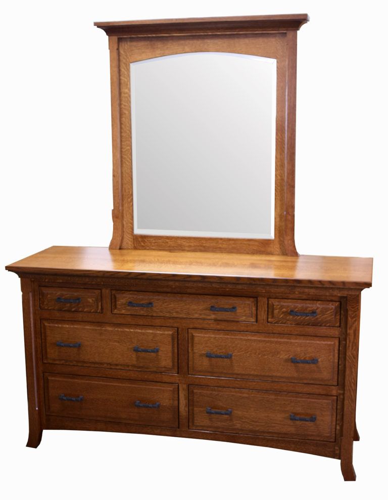 Amish Homestead Seven Drawer Dresser with Mirror