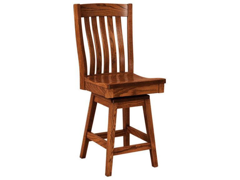 Amish Houghton Hardwood Swivel Bar Stool