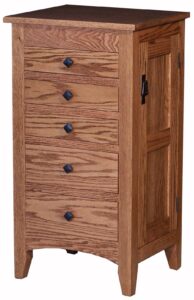 Flush Mission Style Oak Jewelry Armoire