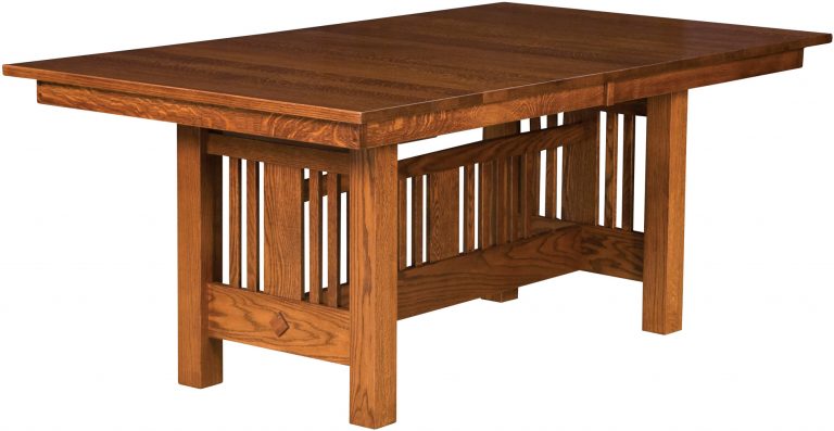 Amish Kingsbury Mission Trestle Dining Table