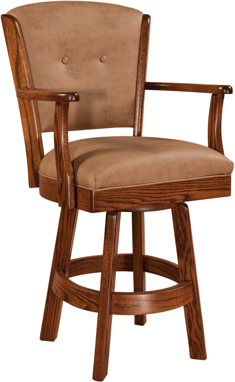 Amish Lansfield Hardwood Swivel Bar Stool